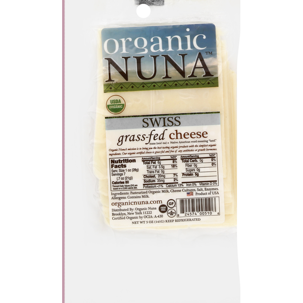 Specialty Cheeses Organic Nuna Cheese, Swiss, Grass-Fed hero