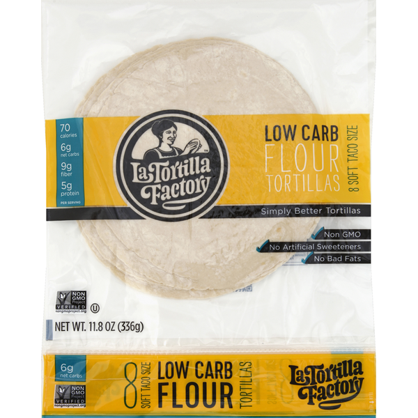 Tortillas & Flat Bread La Tortilla Factory Tortillas, Flour, Low Carb, Soft Taco Size hero