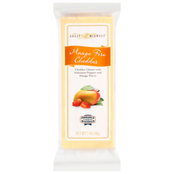 Packaged Cheese Great Midwest Cheese, Mango Fire Cheddar hero