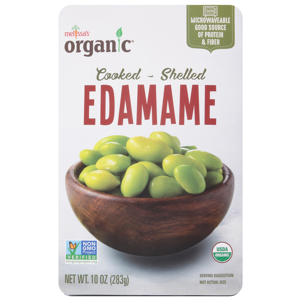 Melissa's Edamame, Cooked, Shelled hero