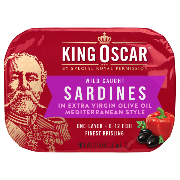 Canned Meat, Seafood & Beans King Oscar Sardines, Mediterranean Style, Wild Caught hero