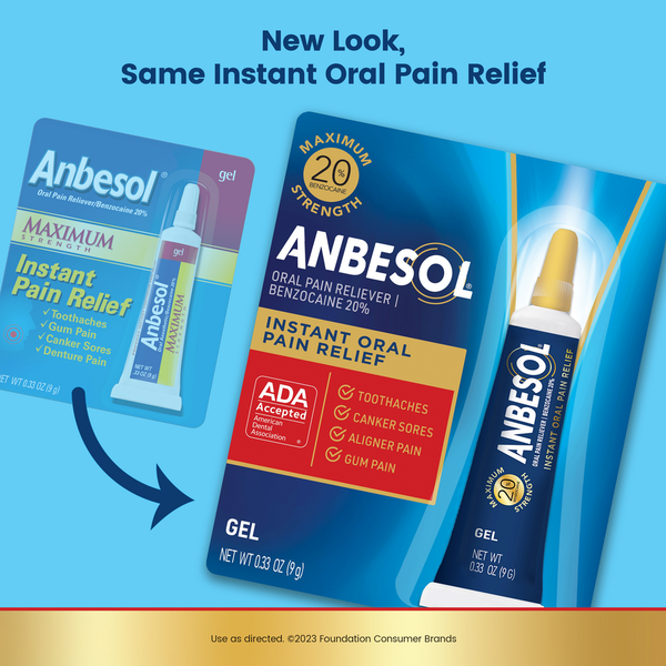 Oral Hygiene Anbesol Maximum Strength Gel, Instant Oral Pain Relief hero