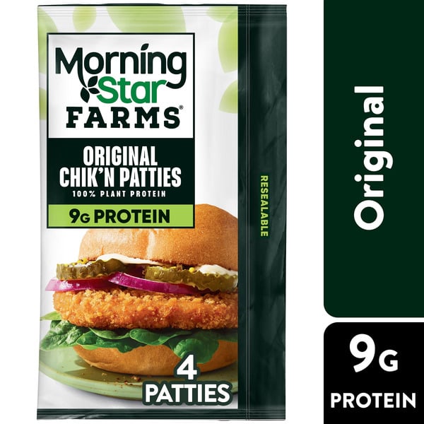 Packaged Meat Morning Star Farms Plant Based Chik'n Patties, Vegan Meat, Frozen Meal Starter, Original hero