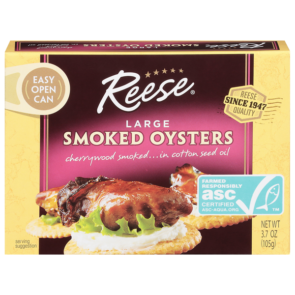 Canned Meat & Seafood Reese's Oysters, Smoked, Large hero