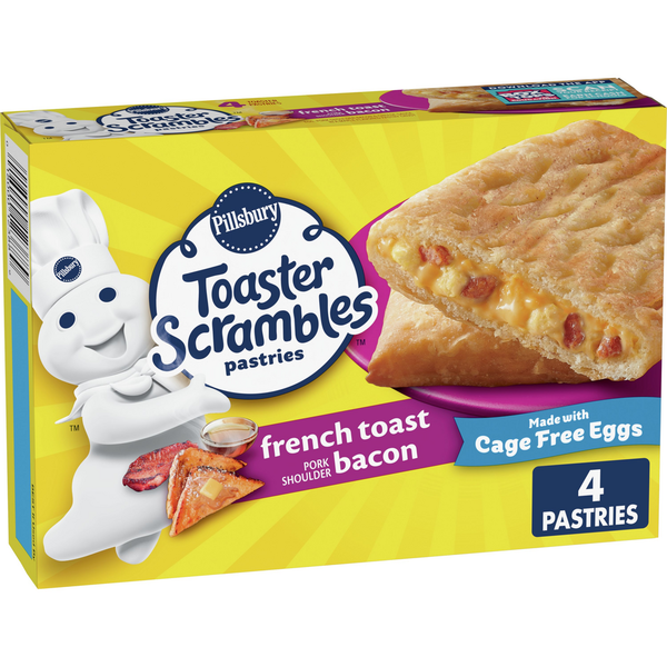 Crackers Pillsbury French Toast Bacon Toaster Scrambles Frozen Pastries hero