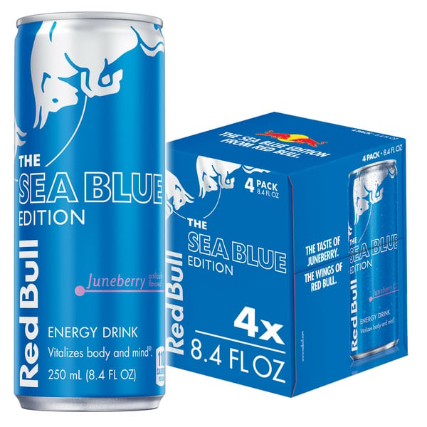 Red Bull Sea Blue Edition Energy Drink hero