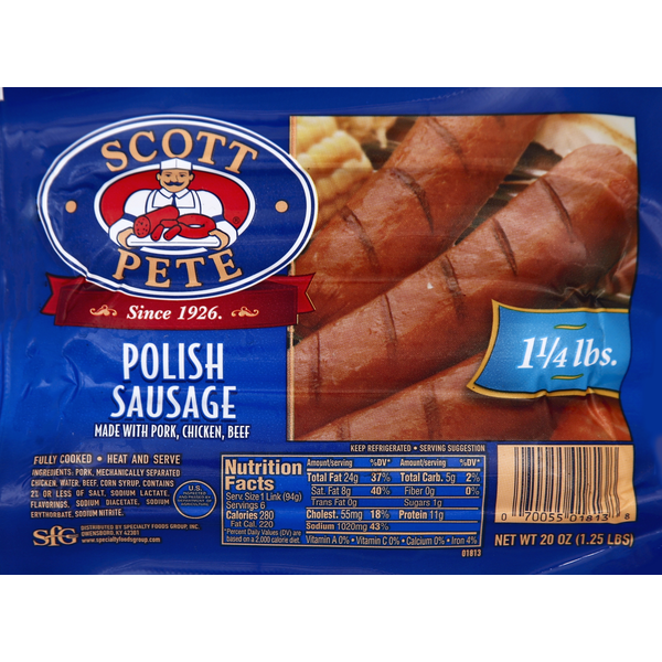 Hot Dogs, Bacon & Sausage Scott Pete Polish Sausage hero