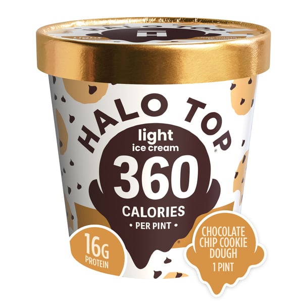 Ice Cream & Ice Halo Top Chocolate Chip Cookie Dough Light Ice Cream Pint hero