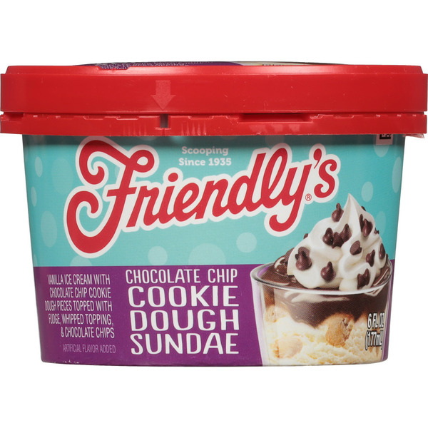 Ice Cream & Ice Friendly's Ice Cream Sundae Single Serve Chocolate Chip Cookie Dough hero