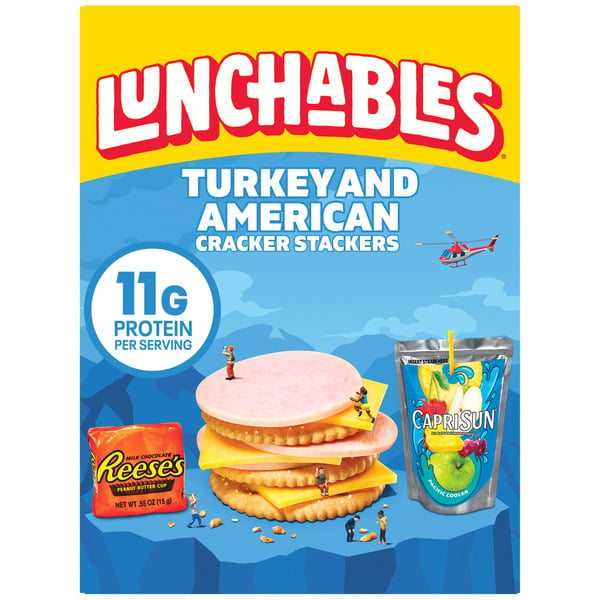 Prepared Meals Lunchables Turkey & American Cheese Cracker Stackers Kids Lunch Snack Meal Kit & Capri Sun hero