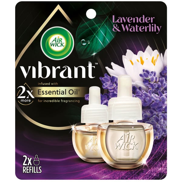 Air Wick® Vibrant Plug in Scented Oil Refill, Lavender & Waterlily, Air Freshener hero