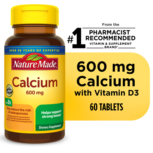 Vitamins & Supplements Nature Made Calcium 600 mg with Vitamin D3 Tablets hero