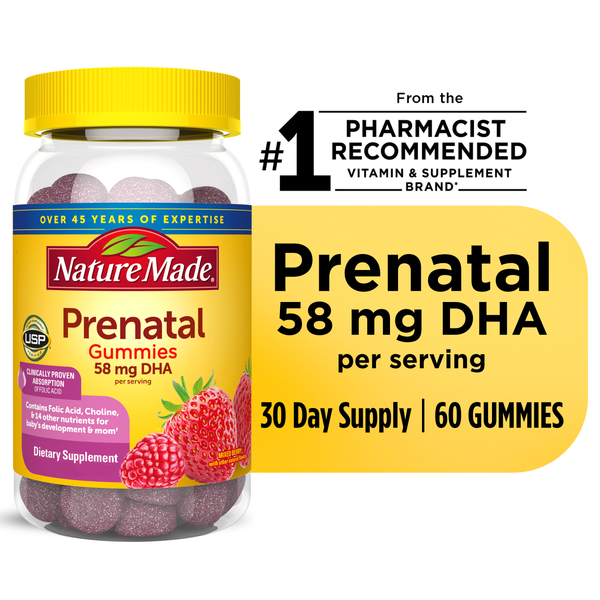 Supplements Nature Made Prenatal Gummies with DHA and Folic Acid hero