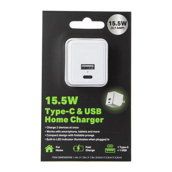 phone cables & chargers 3.1A USB-C Dual Wall Charger hero