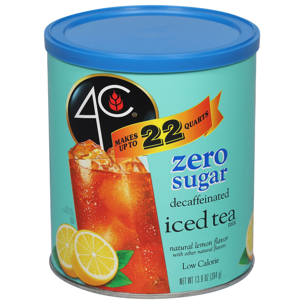 Cocoa & Drink Mixes 4C Foods Iced Tea Mix, Low Calorie, Zero Sugar, Lemon, Decaffeinated hero