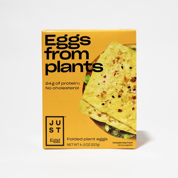 Frozen Breakfast JUST Egg Folded, plant-based egg hero