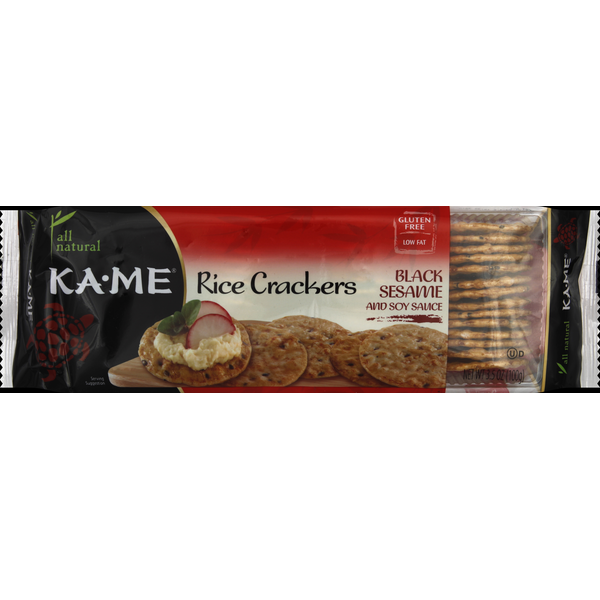 Crackers KA-ME Rice Crackers, Black Sesame and Soy Sauce hero