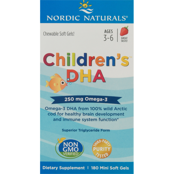 Baby First Aid & Vitamins Nordic Naturals DHA, Children's, Chewable Softgels, Strawberry hero