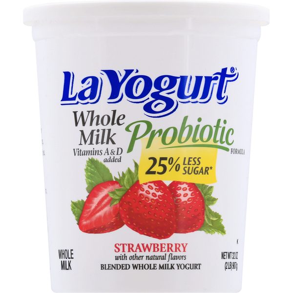 Yogurt La Yogurt Probiotic Strawberry Blended Whole Milk Yogurt hero