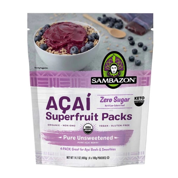 Juice & Nectars Sambazon Unsweetened Frozen Açaí Superfruit Packs hero