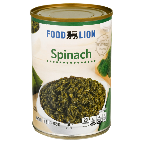 Canned & Jarred Vegetables Food Lion Spinach hero