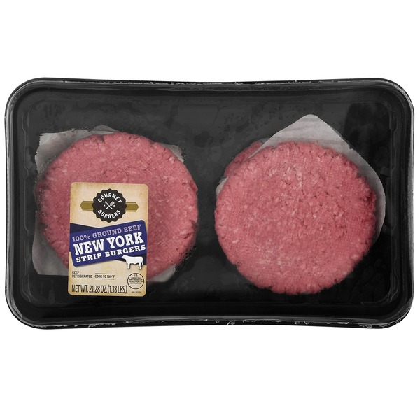 Fresh Beef, Lamb, Veal GOURMET BURGERS Burgers, New York Strip hero