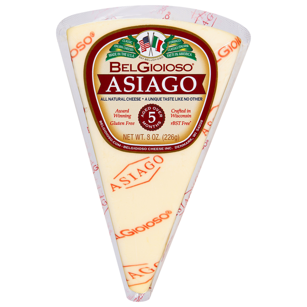 Specialty Cheeses BelGioioso Asiago Cheese Wedge hero