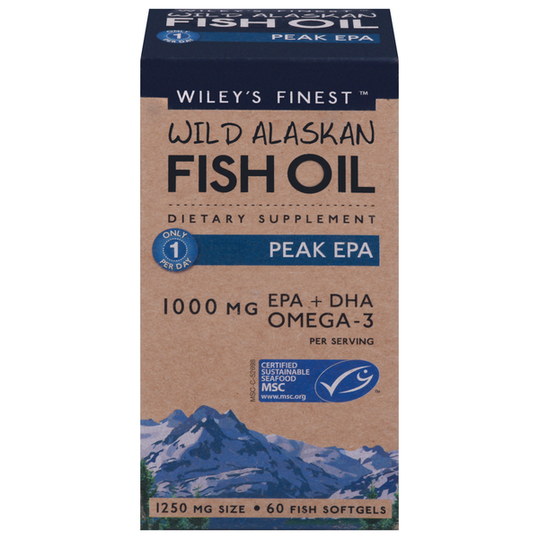 Vitamins & Supplements Wiley's Finest Fish Oil, Wild Alaskan, 1000 mg, Softgels hero