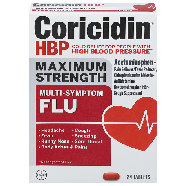 Cold, Flu & Allergy Coricidin Multi-Symptom Flu, Maximum Strength, Tablets hero