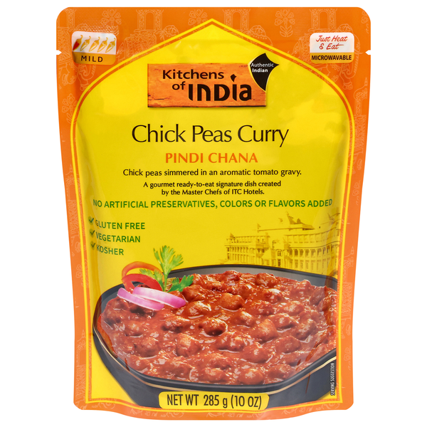 Indian Foods Kitchens of India Chick Peas Curry, Pindi Chana, Mild hero