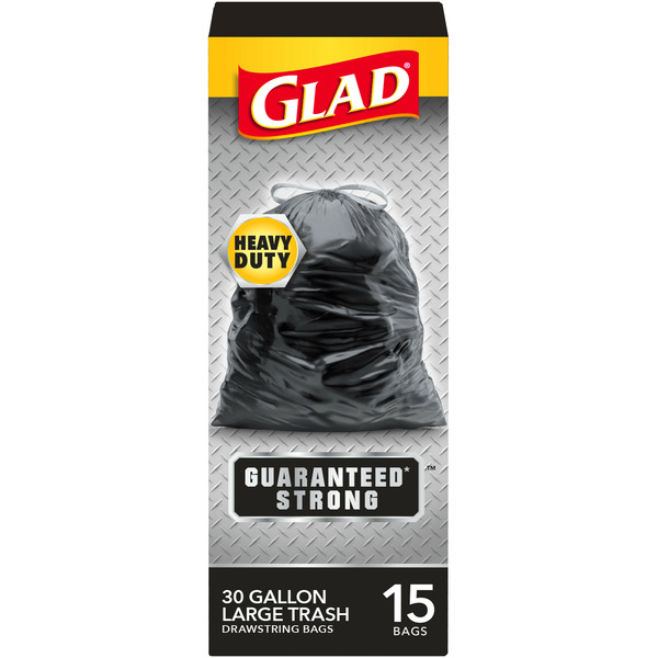 Trash Bags & Liners Glad Strong Large Drawstring Trash Bags, 30 Gallon hero