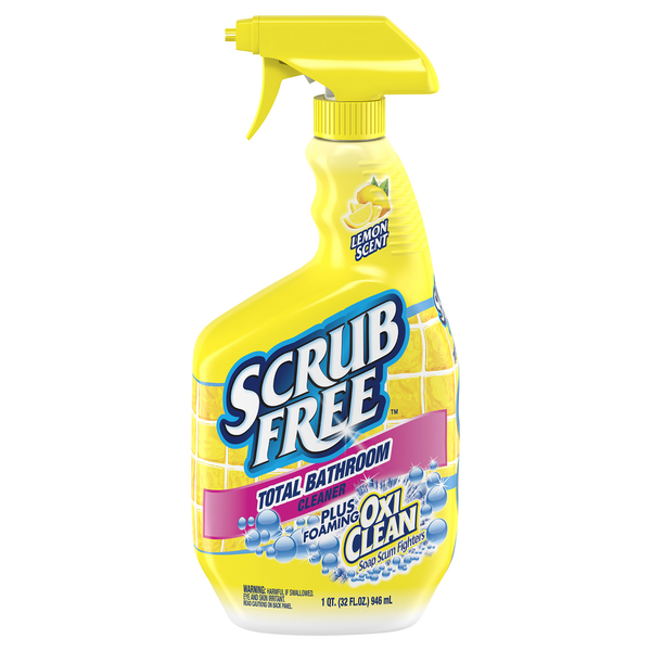 Cleaning Products Scrub Free Plus Foaming Oxi Clean Lemon Scent Total Bathroom Cleaner hero