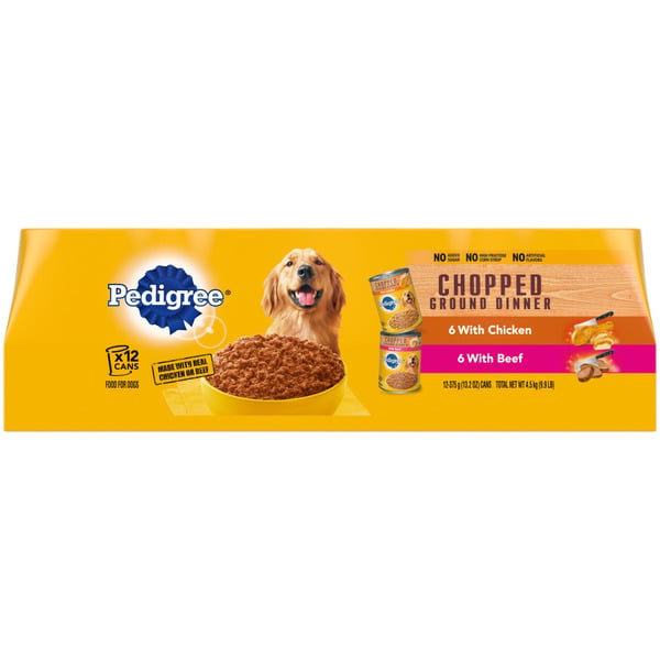 Publix Pedigree Chopped Ground Dinner Adult Soft Wet Canned Dog Food Chicken Beef Variety Pack Same Day Delivery or Pickup Publix