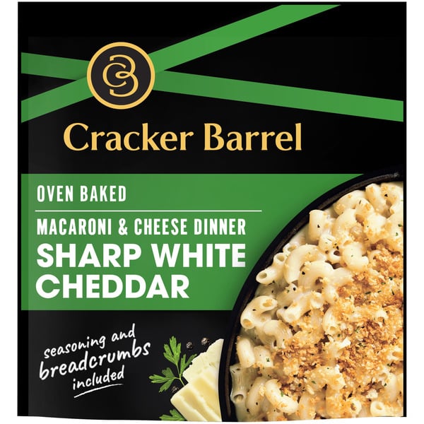 Instant Foods Cracker Barrel Sharp White Cheddar Oven Baked Mac & Cheese Dinner hero