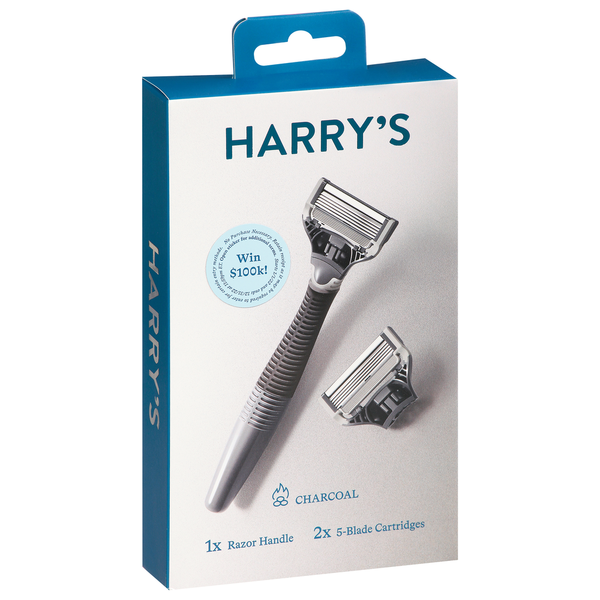 Shave Needs Harry's Razor Handle + Cartridges, 5-Blade, Charcoal hero