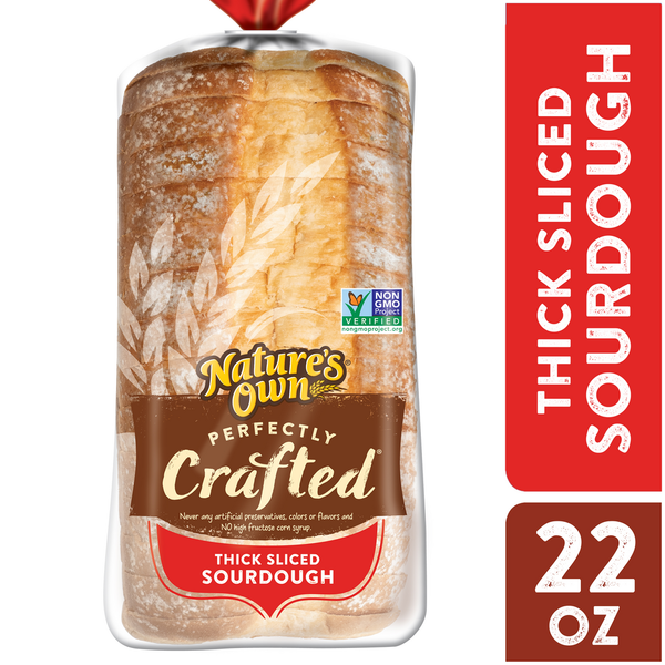 Conventional Breads (Grocery) Nature's Own Perfectly Crafted Sourdough Bread, Thick Sliced Non-GMO Sourdough Bread hero