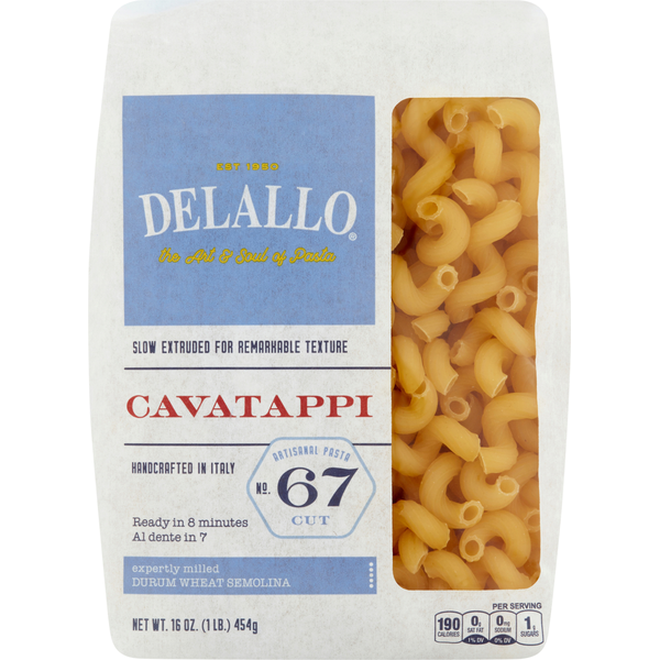 Dry Pasta DeLallo Cavatappi, No. 67 Cut hero