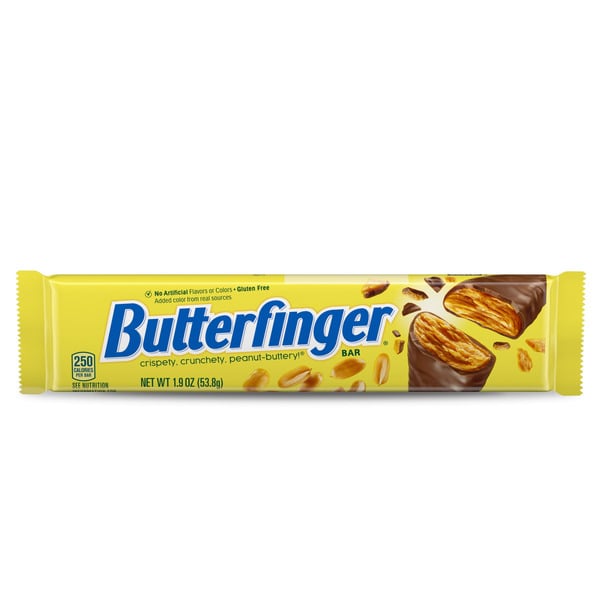 Candy, Chocolate & Gum Butterfinger Peanut-Buttery Chocolate-y Candy Bars, Individually Wrapped Full Size Bar hero