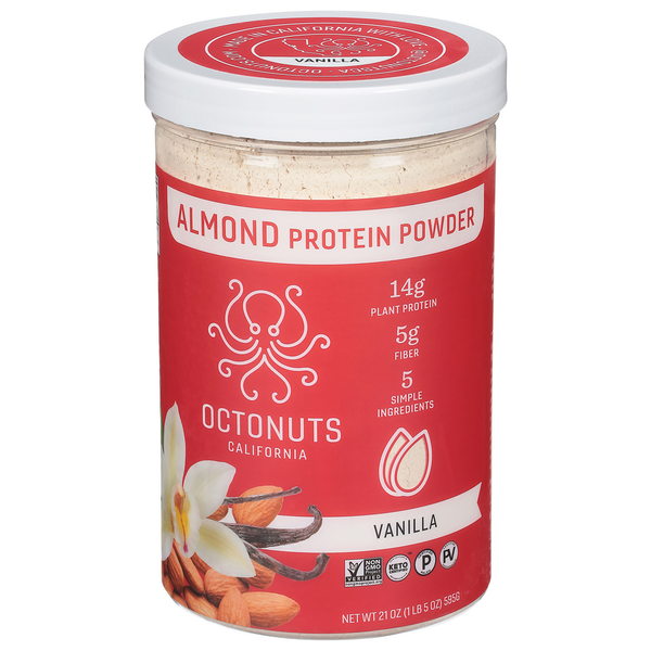 Protein & Meal Replacements Octonuts Almond Protein Powder, Vanilla hero