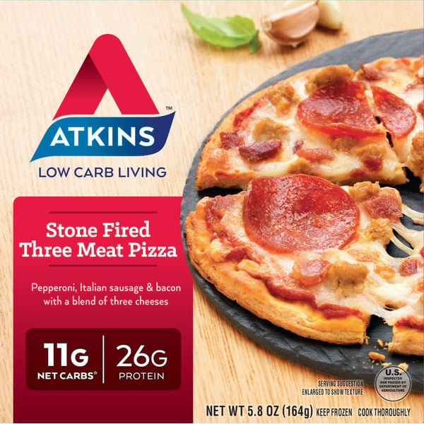 Frozen Pizza Atkins Stone Fired Three Meat Pizza hero