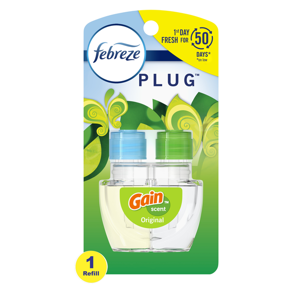 Febreze Plug Air Freshener Scented Oil Refill, Gain Original Scent hero