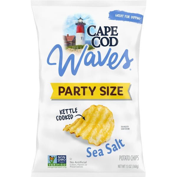 Chips & Pretzels Cape Cod Waves Wavy Cut Sea Salt Kettle Cooked Potato Chips hero