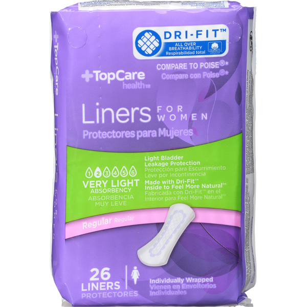 Feminine Care TopCare Liners, Regular, Very Light hero