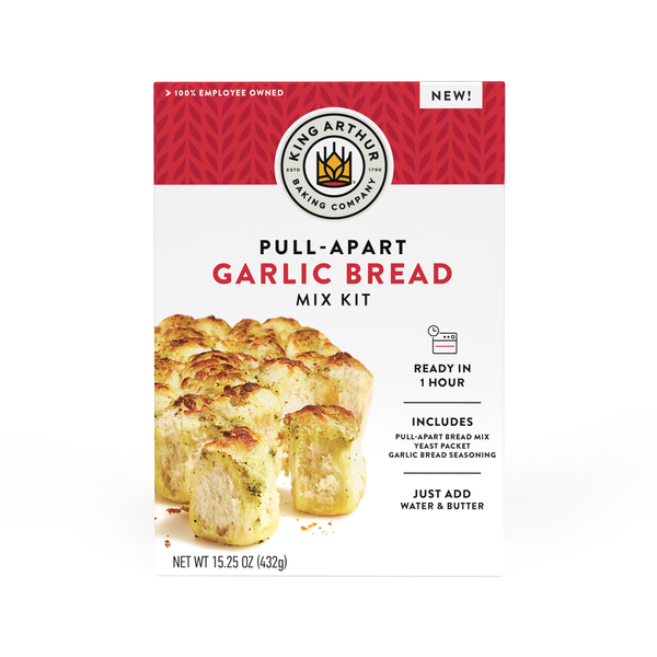 Doughs, Gelatins & Bake Mixes King Arthur Baking Company Savory pull-apart garlic bread freshly baked in 1 hour hero