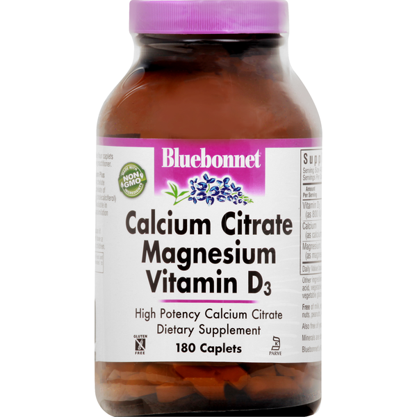 Vitamins & Supplements Bluebonnet Calcium Citrate Magnesium Vitamin D3, Caplets hero