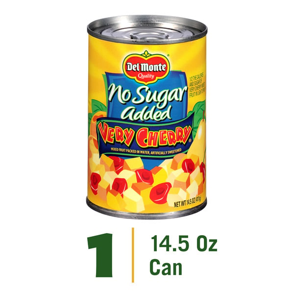 Canned/Jarred Fruits Del Monte No Sugar Added Very Cherry Mixed Fruit Packed in Water hero