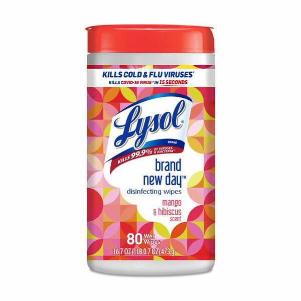 Cleaning Products Lysol Disinfectant Wipes Multi-Surface Antibacterial Cleaning Mango & Hibiscus hero