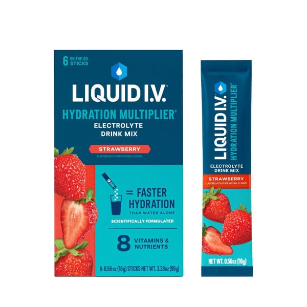 Cocoa & Drink Mixes Liquid I.V. Hydration Multiplier Electrolyte Drink Mix, Strawberry hero