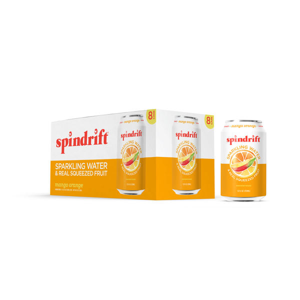 Water, Mixers & Sparkling Water Spindrift Sparkling Water, Mango Orange, Unsweetened hero