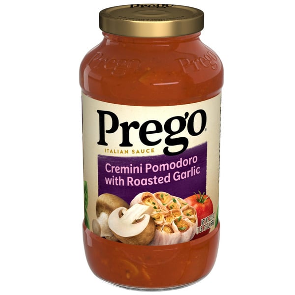 Pasta Sauce Prego Cremini Pomodoro With Roasted Garlic Pasta Sauce hero